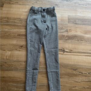 Zara Houndstooth High-Waisted Pants xs